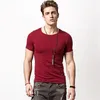 Herenpakken A2702 MRMT Ronde Hals Korte Mouw T-Shirt Pure Kleur Korte Mannen Lycra Katoen Man T-shirt Kleding voor Mannelijke