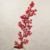 Fiori decorativi 2 pz/lotto Ramo di bacche selvatiche in schiuma rossa artificiale di alta qualità all'ingrosso per Natale e decorazioni domestiche