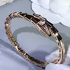 V Gold Plated Mijin Bone Armband Head and Tail Diamonds Handmased Inlay High End Luxury Good Quality Mode