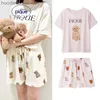 Dames nachtkleding Pyjama Room Wear Gelato Pique Dames pyjama Schattige Poedel T-shirt met korte mouwen Shorts Broeken Lange jurk Nachtkleding Zomer Modaal L230919