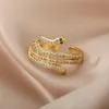 Pierścienie ślubne pierścienie węża dla kobiet mężczyzn punkowy hip hop otwarty regulowany złoty pierścień plastowany ze stali nierdzewnej biżuteria estetyczna Anillos Homme 230919