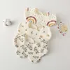 Korean Style Cotton Gauze Baby Feeding Bibs Summer Soft Petal Infants Print Saliva Towel New born Toddler Burp Cloth Kids Bib New