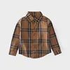 kid shirts brown color plaid designer boy clothes set wholesale little girls white shirt full sleeve child fashion clothes