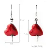 Dangle Earrings Vampire Heart Romantic for Women Swrod Cross Red Lady Ear Jewelry Brincos Prop