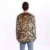 Herrläder faux herr höstvinter håll varm päls leopard mink vneck lång ärm kort jacka vanlig casual trenchrock 230919