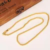 50cm 3mm Brand Ethiopian Square 24k Yellow Fine Gold GF Thick Necklaces Box Chain Dubai Arab279V