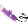 Sex-Massagegerät G-Punkt-Kaninchen-Doppelvibrator für Frau, Strapon, Masturbation, Klitoris-Stimulator, Dildo, wasserdicht, wiederaufladbar, für Erwachsene