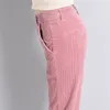 Pantalons pour femmes s littérature et art slim grande taille pantalons pour femmes automne hiver épaissi velours côtelé coton lavé 230919