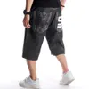 Men's Jeans Summer Loose Wide Leg Men Short Hip-Hop Male Skateboard Swag Baggy Capri Pants Black Denim Shorts Big Size 30-46256s