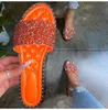 Terlik Kadınlar Kristal Bayanlar Bling Flats Kadın Moda Açık Hava Plaj Ayakkabı Ayakkabı Yaz Slaytları Artı Boyut 35-43 230919