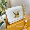 Shoulder Bags Designers shoulder bag Popular twist bags leather small square Designer bag Metal long chain V shaped buckle Simple fashion very nice gitt 2024