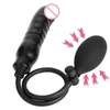 Sex Toy Massager Big Butt Plug Anal Vagina Dilator for Adults 18 Soft Silicone Inflatable Black Dildo Women Men