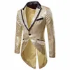 Costumes pour hommes chanteurs veste mode Club Costume ajustement charme un Costume fête smoking mince scène paillettes bouton Blazer