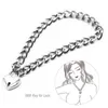 Sex Toy Massager Metal Neck Collar for Women Men Flirt Slave Restraint Heart Lock Ring Stainless Steel Bdsm Bondage Adult Supplies