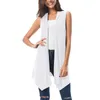 Women's Knits Tees 's Sleeveless Draped Open Front Cardigan Vest Asymmetric Hem Tops Ladies Casual Loose Vintage Long Cardigans Female Clothes 230918