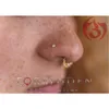 Forbidden Body Jewelry 14K Gold Nose Ring 22g Solid 7mm Micro Stud 1,25-2mm CZ Simulerad diamant som inte är irriterande hud Safe Real Gold Women and Men