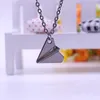 Origami Aircraft Pendant Necklace Alloy Gold Silver Color Creative Airplane Necklaces For Women Girls Best-Friend Jewelry