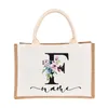 Shoppingväskor anpassade namn säckväv tote personlig brudtärna Bachelorette Bridal Party Girls Trip Gifts Canvas Jute Shopper 230918