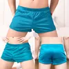 Cuecas masculinas macias soltas homewear verão gelo seda respirável sleepwear boxers shorts roupa interior masculino sólido suave