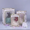 Cadeau cadeau simple avec ouverture de fenêtre créative bouquet transparent sac fourre-tout marbre papier kraft écharpe jouet emballage quotidien