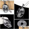 Pendant Necklaces Ancient Sier Skl Necklace Celtic Stainless Steel Skeleton Men Fine Jewelry Drop Delivery Pendants Dhc6X