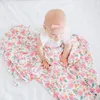 Filtar 1-2st född baby som tar emot filthatt set swaddle wrap cap kit spädbarn sovsäck sängkläder badhandduk