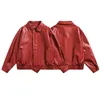 Мужские куртки Американский ретро Кожаная куртка из искусственной кожи с лацканами Повседневная мода Свободное пальто Пары High Street Хип-хоп Harajuku Бейсбольная форма 230919