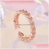 Cluster-Ringe Diamant-Pfeil-Ring-Band-Finger-Roségold offen verstellbar für Frauen Modeschmuck Will und Sandy Drop Lieferung Dhedv