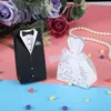 Present Wrap 50 PCS Romantic Cardboard Candy Box Set Bride Bridegroom Shape Decorative Sugar Boxes for Wedding Ceremony Party Favors