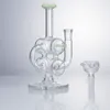 Paladin886 GB022 About 17cm Height Colorful Glass Water Bong Double Recycler Water Perc Dab Rig Smoking Pipe Bubbler Bongs 14mm Male Dome Bowl