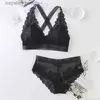 Sutiãs conjuntos de sutiãs conjuntos de lingerie sexy para mulheres rendas sleepwear mulheres roupa interior duas peças baby-doll push up sutiã briefs sexo erótico lenceria l230919