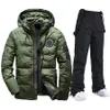 Combinaisons de Ski Combinaison de Ski hommes hiver chaud coupe-vent Sports de plein air vestes et pantalons de neige équipement de Ski Snowboard vers le bas manteau grande taille marque 230919