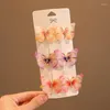 Hair Accessories 6Pcs/Lot Children Super Fairy Butterfly Clips Cute Flexible Wings Head Flower Hairpins Girls Headdress