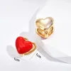 Stud Earrings Niche Design Dripping Oil Red Love Heart Ear Buckle Female Small Peach For Girls Temperament Party Jewel