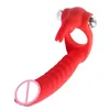 Sex Toy Massager 7 Speeds Penis Vibrating Ring Double Penetration Strapon Dildo Anal Beads Butt Plug Rabbit Vibrator Clitoris for Couple