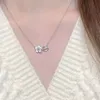 925 Fashion Sterling Silver Summer Peach Blossom Pendant Sweet Necklace Girl's Light Luxury Small Crowd Inn Simple Twlar Chail