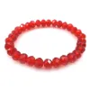 Bracelet de perles de cristal à facettes de 8 mm de couleur rouge pour femmes, bracelets extensibles de style simple, lot de 20 pièces, Whole279l