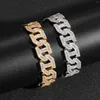 Pendant Necklaces 9MM Square Necklace Baguette Zircon Chain Men's Hip Hop Link Gold Color Copper Bling Fashion Rock Jewelry