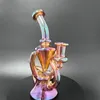 8" Dab Rig Bong Hookah Glass Recycler Smoking Water Pipe Colorful Glass joint Size 14mm for smoking shop Art Fashion