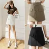Röcke Sommer frauen Rock Koreanische Mode Einfarbig Zipper Sexy A-line Mini Weibliche Kleidung Houthion