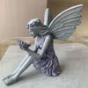 Dekorativa föremål Figurer 1st Quality Outdoor Yard Decorations Guardian Angel Bird Feeder Flower Fairy Statue Garden Ornament Girl Sculpture 230919