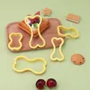 Baking Moulds 5pcs Dog Bone Cookie Cutter Fondant Biscuit Stamp Mold Set Shape For Birthday Cake Decoration Tools