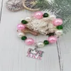 Fili di perline Bracciale personalizzato elastico fatto a mano della sorellanza greca rosa verde con lettera Gioielli di moda femminile196o