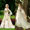 Robes de mariée gothiques vintage princesse corset dos manches longues pays jardin robe de mariée celtique Renaissance Cosplay Boho Brida257v