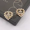 Boucle d'oreille de créateur marque lettre boucles d'oreilles plaqué or amour perle boucles d'oreilles bijoux femmes cadeau de fête de mariage