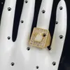 New Square Lion Beauty Head Set with Rhinestones for Men and Women Fashion Fan Ge Family Brass Material Ring