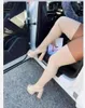 Сапоги Новые пикантные вязаные носки на шпильке с квадратным носком, женские универсальные модные эластичные носки на высоком каблуке средней длины 230919