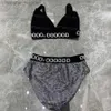 Bras Sets Letter Women Bra Set Sequin Shinny Sports Underwear Sexy Beach Party Bra Briefs High Waist Lingerie Set L230919