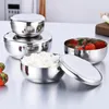 Bowls Salad Kitchen Stainless Steel With Lid Korean Style Soup Noodles Ramen Bowl Containers