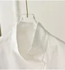 Kvinnor BLOUSES Design Kvinnor Fashion White Poplin Stand Collar Long Sleeve Blause Lady Elegant All Match Tie-up midje Top Shirt